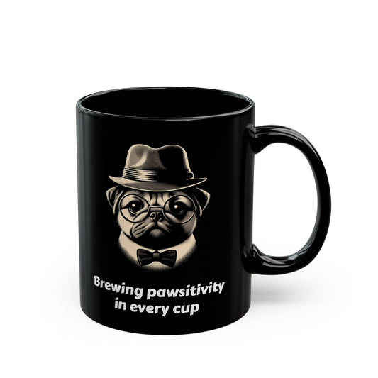 Pug Black Mug (11oz, 15oz), Brewing Pawsitivity In Every Cup