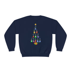 Guitar Lover Christmas Tree - Unisex NuBlend® Crewneck Sweatshirt / Electric, Acoustic Guitar, Guitarist Gift, Christmas Gift, Gift for him