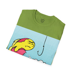 Hooked On Something Pop Art FISH Unisex Softstyle T Shirt  Reel this one in hook line and sinker