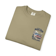 Where the Road Ends Long Island Unisex Garment-Dyed T-shirt