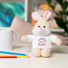 Stuffed Animals with T Shirt, Girl Quote, Support Wildlife, Happy Girls Sparkle, gift for her, Birthday Gift, Everyday gift, animal lover gift, nature lover gift