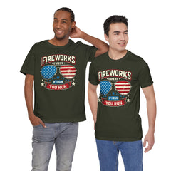 Fireworks Expert, If I Run You Run, Sunglasses  Graphic, Unisex Jersey Short Sleeve Tee