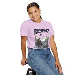 Bigfoot and Alien Outdoor Canoe Adventure - Respect The Locals T-Shirt