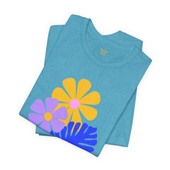 Summer Floral Tee — Retro Flowers & Monstera Design