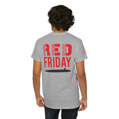 SUBMARINER RED Friday T Shirt with Fouled Anchor, American Flag, FBM / Boomer Silhouette. Remember Everyone Deployed, Dolphins