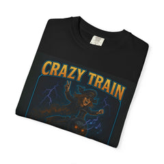 Crazy Train Unisex T-shirt - Graphic Tee for Music Lovers, Edgy Casual Wear, Gift for Concerts, Halloween, and Fun Gatherings