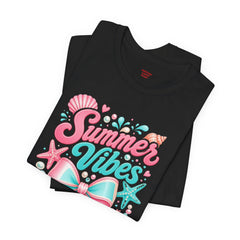 Summer Vibes Tee — Pastel Seashell Bow Beach T-Shirt