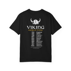 Viking World Tour T-Shirt, Garment-Dyed Apparel, Unisex Graphic Tee, Norse Mythology Gift, Festival Attire, Casual Wear