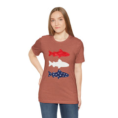 Patriotic Trout T-Shirt — Red White & Blue Fish Tee