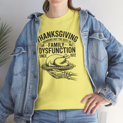 Thanksgiving Family Dysfunction Tee, Unisex Cotton T-Shirt, Funny Holiday Shirt, Family Gathering Wear, Thanksgiving Humor Apparel