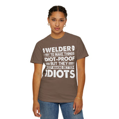 Fun Welder T-Shirt - 'Idiot-Proof' Design for Welding Enthusiasts