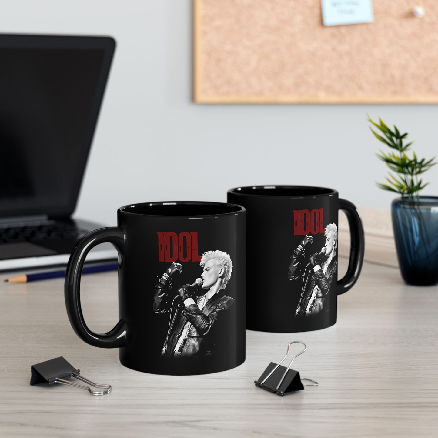 Billy Idol Graphic - Black Mug (11oz, 15oz)