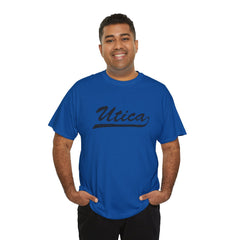 Utica Unisex Heavy Cotton Tee - Retro Dunder Mifflin Design for Nostalgic Fans