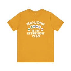 Mahjong Retirement Plan Tee, Fun Unisex T-Shirt for Game Lovers, Perfect Gift for Retirees, Mahjong Enthusiasts, Casual Wear