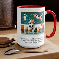 COW TIPPING Awareness - Accent Mugs | Cow Tipping Is Real, Bovine Humor. Gift For Him, Gift For Her, Farm Humor, Cow Fan Gift, Farm Animal