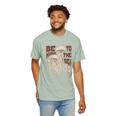 Jelly Fish, Be Kind To The Sea -  Graphic Unisex Garment-Dyed T-shirt