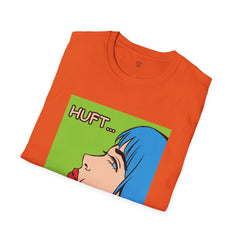 Pop Art Gal T-Shirt featuring Blue Hair and Red Lips Unisex Soft Style Shirt