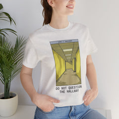 Do Not Question The Hallway T-Shirt — Retro Yellow Corridor Graphic Tee