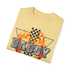 GO DADDY graphic, Comfort Colors 1717, unisex garment-dyed t-shirt, retro graphic tee, gift for him, Birthday gift tee, Vintage checkered graphic tee, Flames Tee, Fathers Day Shirt