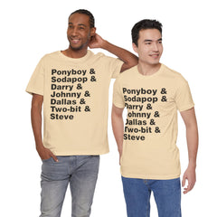 The Outsiders Shirt, Greasers Characters Shirt, Unisex Jersey Short Sleeve Tee