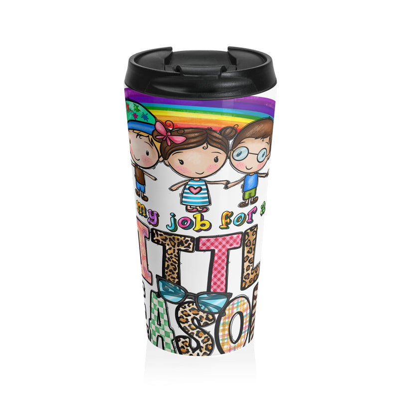 Multicolored lettered Third Grade Teacher with hearts Stainless Steel Travel Mug / educator / education / mentor / teacher