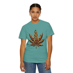 Vintage Leopard Cannabis Leaf T-shirt — Weed Lover Stoner Gift