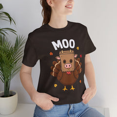 Funny Thanksgiving Turkey Moo T‑Shirt - Unisex Tee