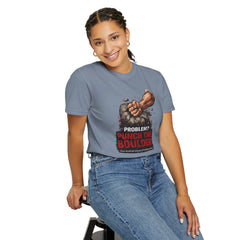 Problem? Punch the Boulder T-Shirt — Funny Raccoon City Gym / Motivational Workout Tee