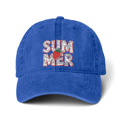Women's SUMMER STRAWBERRY Pigment-Dyed Cap with Fashion Undervisor (Embroidery)