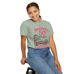 Bhavna Personalized 50th Birthday Girls Trip Savannah, Georgia T-Shirt