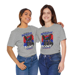 Personalized With Your Dogs Image and Name Patriotic Unisex Jersey Short Sleeve Tee