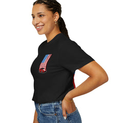 Patriotic Car Graphic Unisex T-Shirt - Vintage American Flag Design