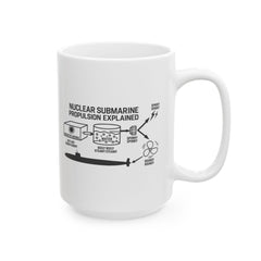 Nuclear Submarine Explained Ceramic Mug | Fun Gift for Engineers, Science Lovers, Navy Enthusiasts, Educational Decor, 11oz & 15oz