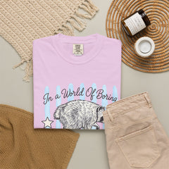 Be A Timothy T-Shirt — Retro Raccoon Graphic Tee ("In a World of Boring")