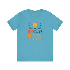 100 DAYS BRIGHTER - Unisex Short Sleeve Tee | Elementary School Holiday, Teachers Apparel, KidS Motivation, Gift For Him, Gift For Her