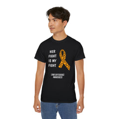 Her Fight Is My Fight Limb Difference Awareness - Unisex Ultra Cotton Tee | Amputee, Leg Amputee. Arm Amputee, Prosthetic Wearer Gift,