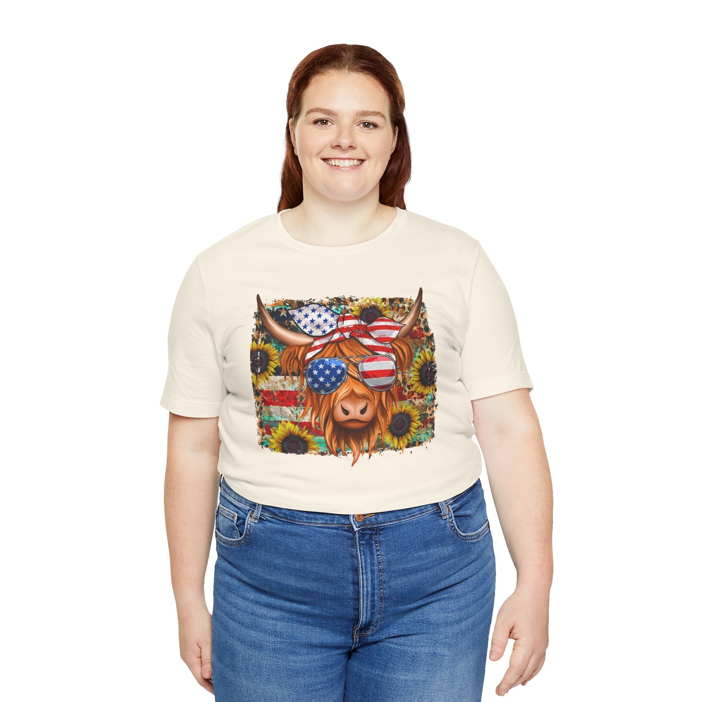 Patriotic Heifer Cow Unisex Jersey Short Sleeve Tee