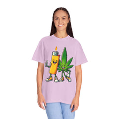 Vintage 'Lighter & Weed' Graphic T-Shirt — Relaxed Stoner/Cannabis Tee