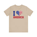 I Love America Heart Graphic, Unisex Jersey Short Sleeve Tee