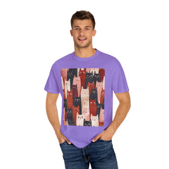 Cute Cat Print Unisex Garment-Dyed T-Shirt - Comfort Colors Soft Perfect for Animal Lovers and Casual Days
