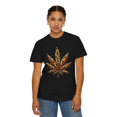 Vintage Leopard Cannabis Leaf T-shirt — Weed Lover Stoner Gift