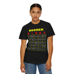 FUNNY BOOMER BINGO - Unisex Garment-Dyed T-shirt