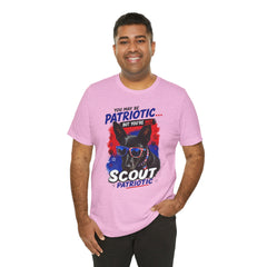 Personalized With Your Dogs Image and Name Patriotic Unisex Jersey Short Sleeve Tee