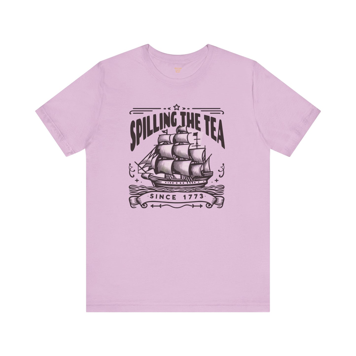 Spilling The Tea Since 1773, Sailing Ship Graphic, Unisex Jersey Short Sleeve Tee