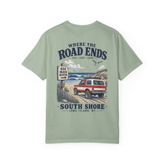 Where the Road Ends Long Island Unisex Garment-Dyed T-shirt