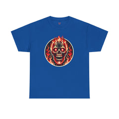 Flaming Fire Skull - Graphic Unisex Heavy Cotton Tee