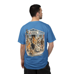 Back Graphic "Who Let the Cats Out?" Baldwin Harbor Animal Hospital Cute Vet Clinic T Shirt