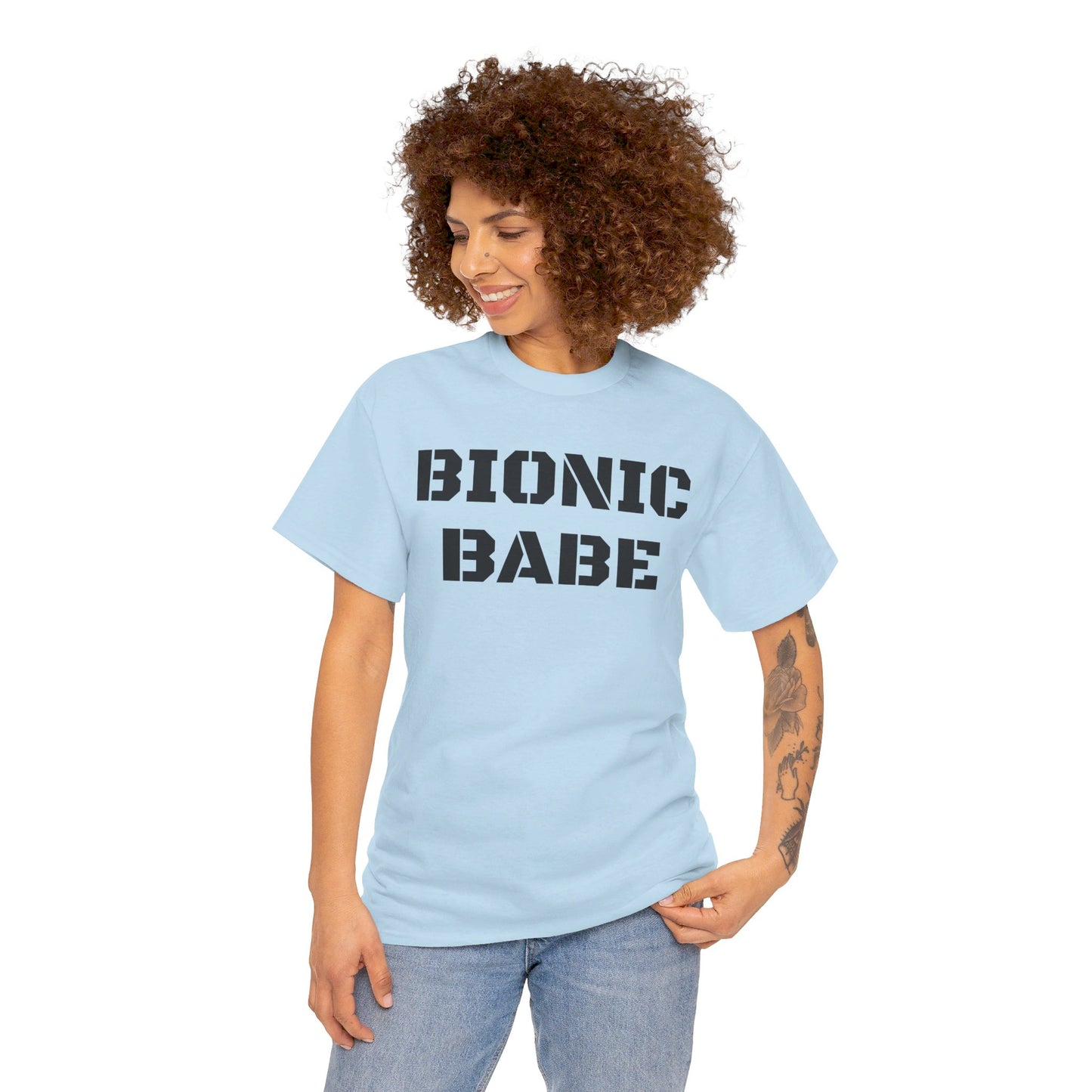 BIONIC BABE Amputee Humor   - Unisex Heavy Cotton Tee