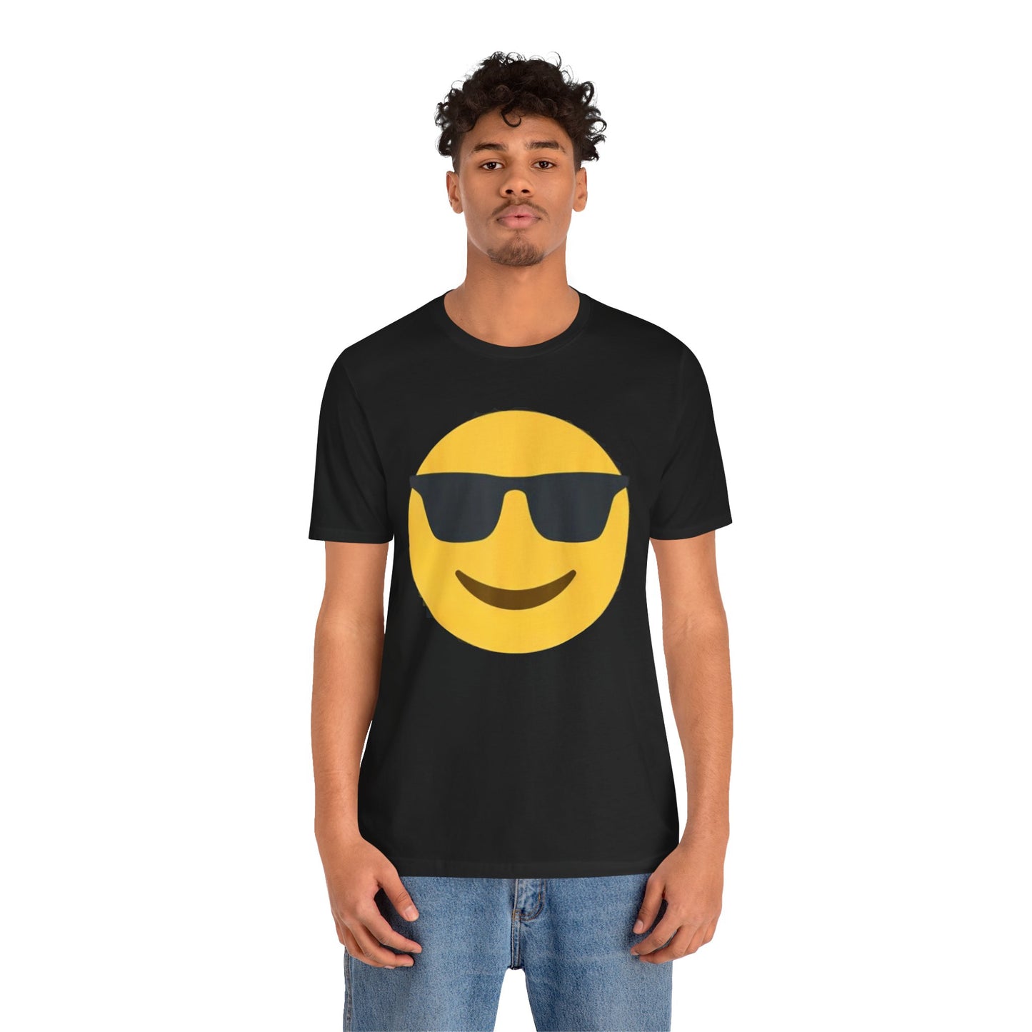 Emoji With Sunglasses - Graphic Unisex Jersey Short Sleeve Tee