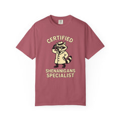 Certified Shenanigans Specialist T-Shirt | Funny Unisex Tee, Casual Wear, Gift for Raccoon Lovers, Cute Animal Shirt, Quirky Apparel